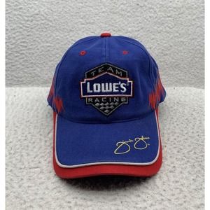 Jimmy Johnson Shockwave Baseball Hat Mens OSFM Hook Loop‎ Blue Red Lowes Nascar